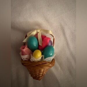 Avon Wicker Basket with Colorful Eggs